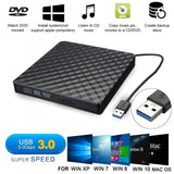 External USB 3.0 DVD RW CD Writer Slim Carbon Grain Drive Burner