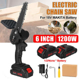 1200W 6 Inch 88Vf Electric Chain Saw With Battery