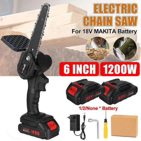 1200W 6 Inch 88Vf Electric Chain Saw With Battery