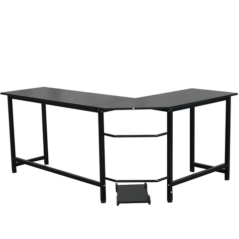 L-Shaped Desktop Computer Desk Black