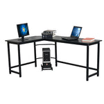 L-Shaped Desktop Computer Desk Black