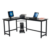 L-Shaped Desktop Computer Desk Black