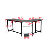 L-Shaped Desktop Computer Desk Black