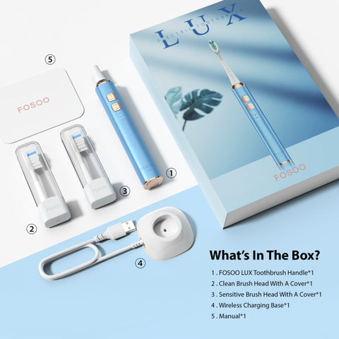 FOSOO LUX Rechargeable Electric Toothbrush 120 Days Battery Life for Travel 38000 VPM