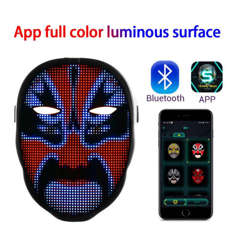 Rechargeable Led Luminous Mask Halloween Party Masque
